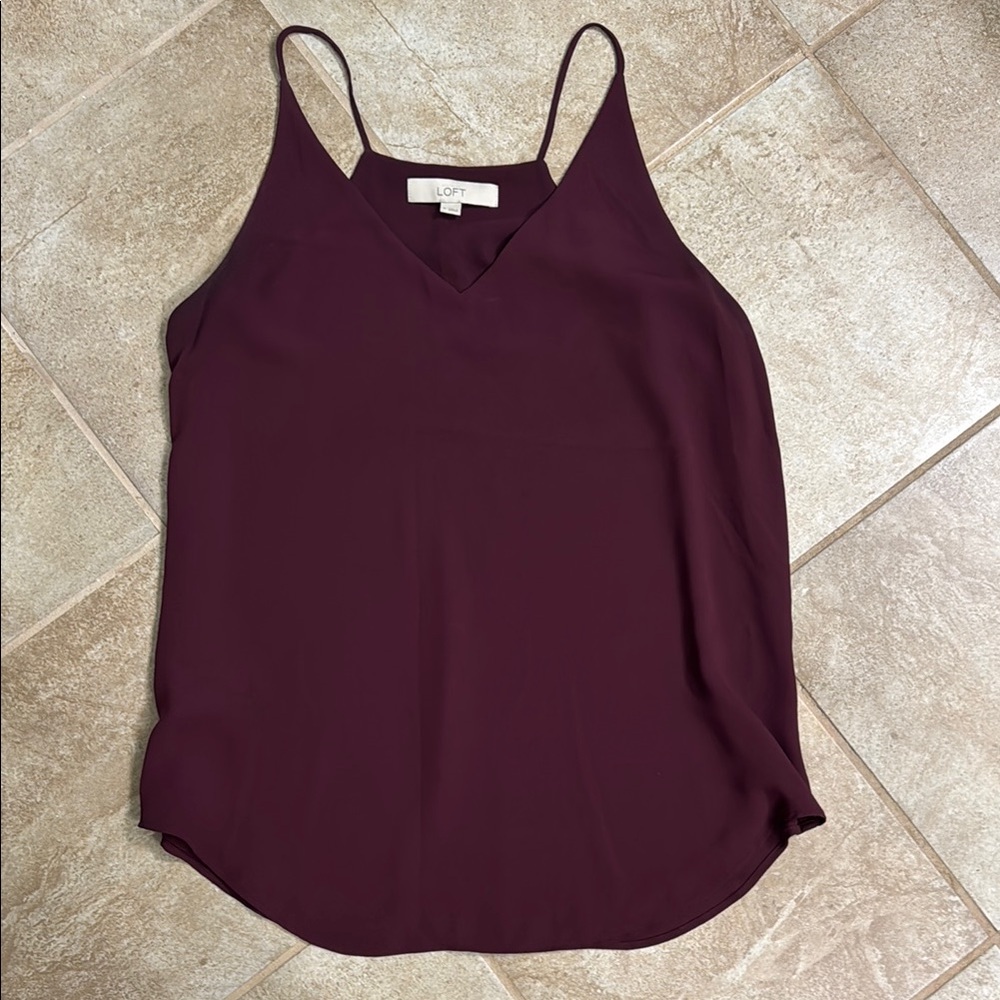 LOFT Red Sleeveless Camisole Top